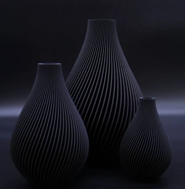 Design Vase Groove Droplet black